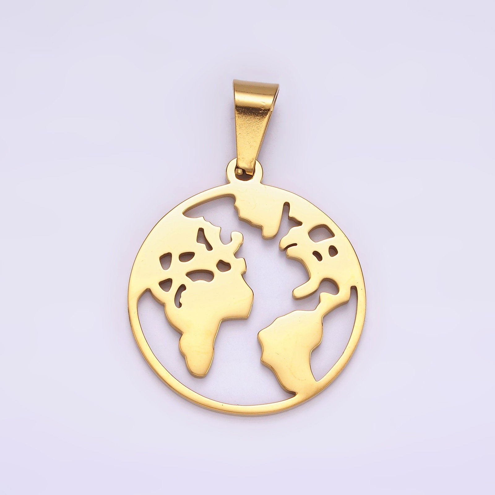 Gold Stainless Steel EARTH Pendants World Charm Globe Global Drop Silver Charms for Earth Day P819