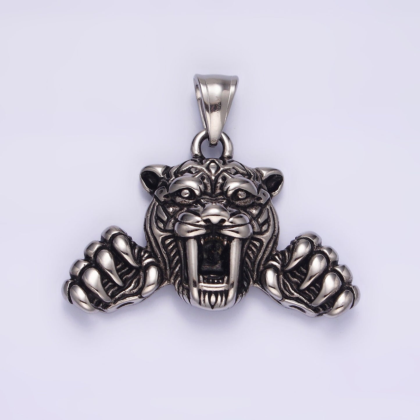 3D Stainless Steel Lion Pendant Scary King of the Jungle Animal Charm Men Jewelry | P828