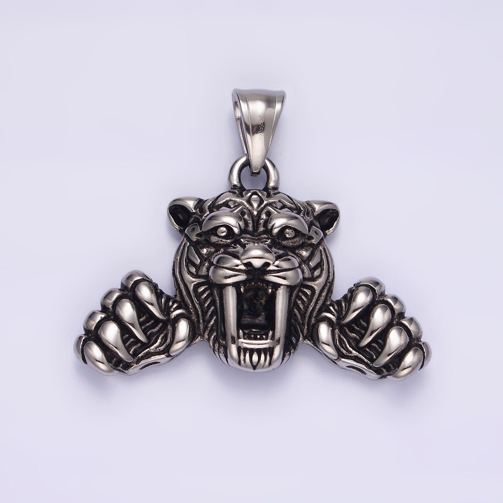 3D Stainless Steel Lion Pendant Scary King of the Jungle Animal Charm Men Jewelry | P828