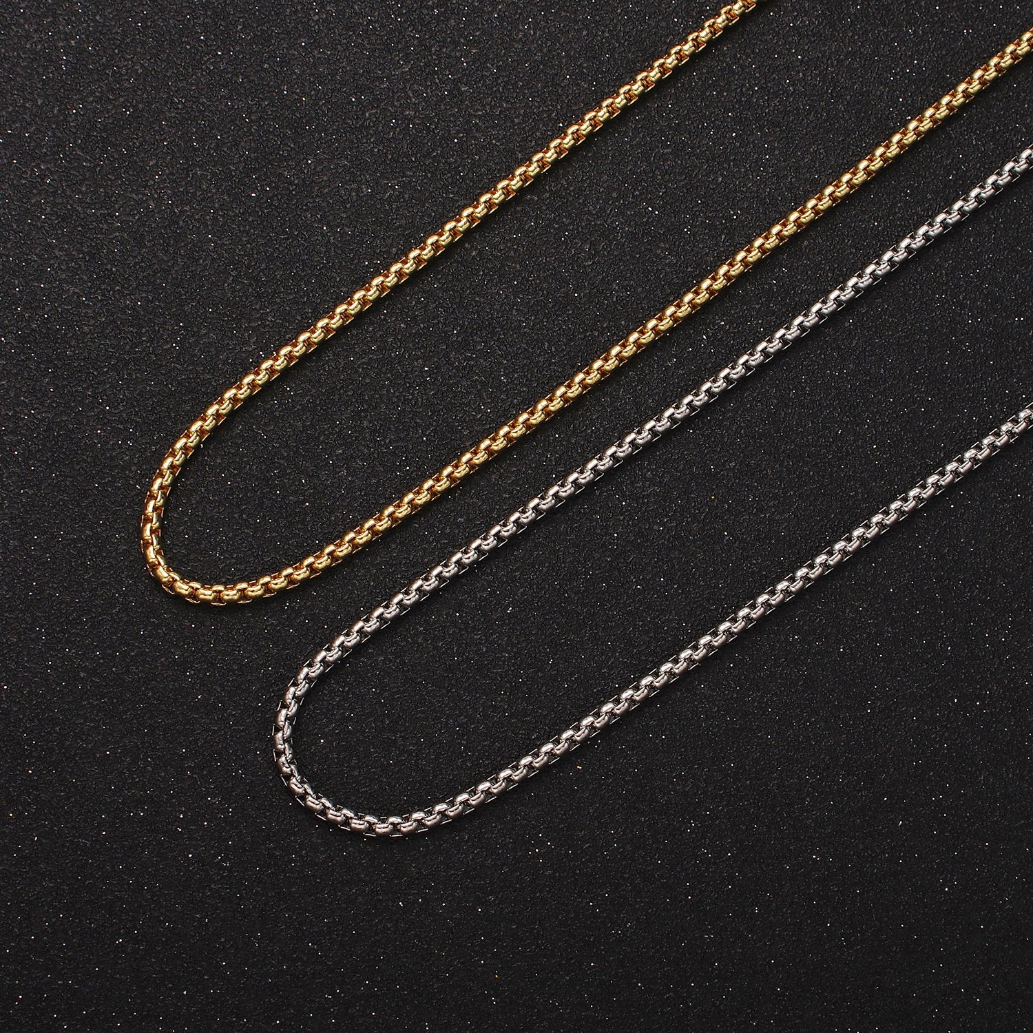 14K Gold Filled 2.5mm Box Chain 18 Inch, 16 Inch Layering Necklace in Gold & Silver Unisex Jewelry | WA-2220 ~ WA-2223