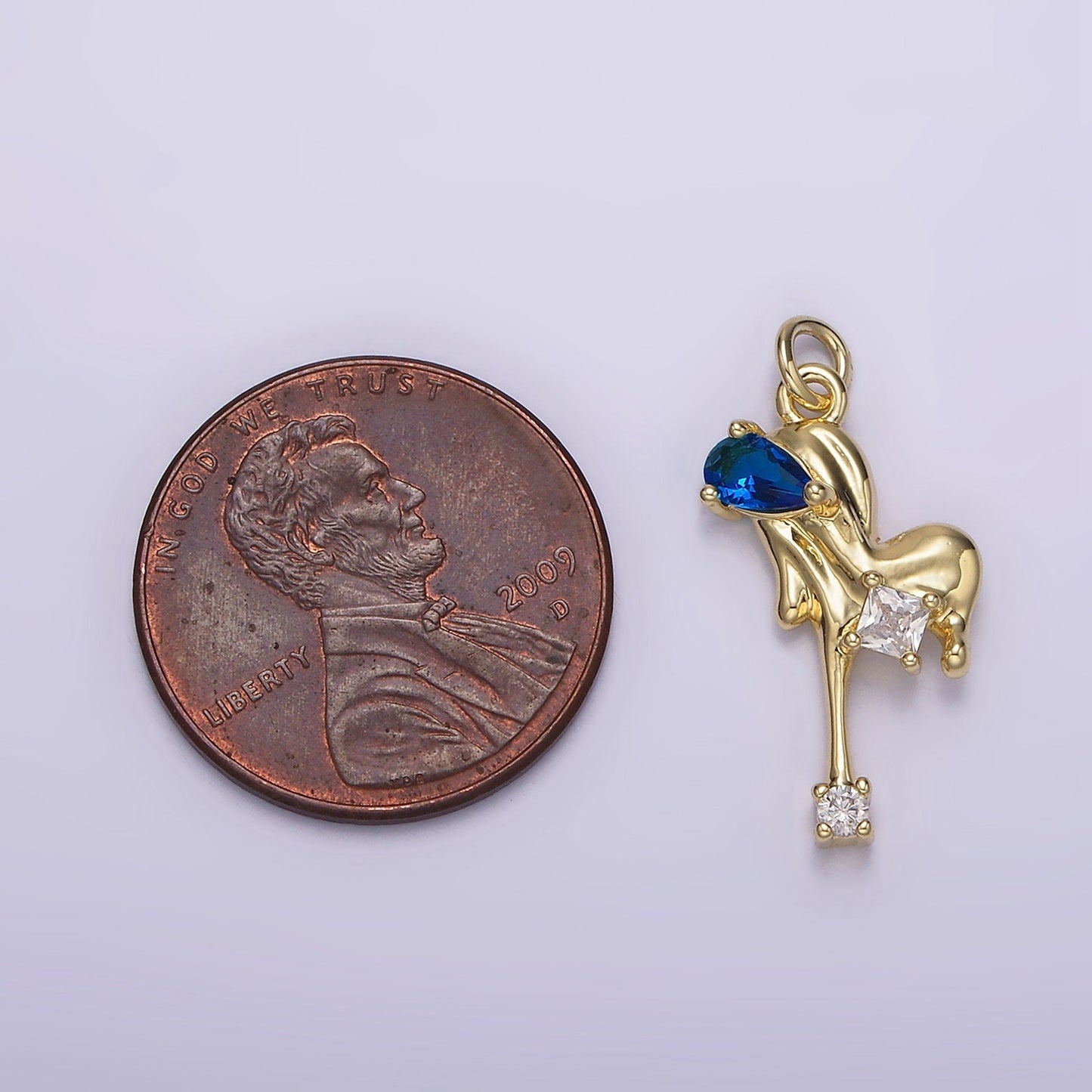 Dainty Gold Dripping Heart Pendant With Cz Stone Bloody Heart Melted Heart Charm for Necklace Bracelet Earring Supply AG-235
