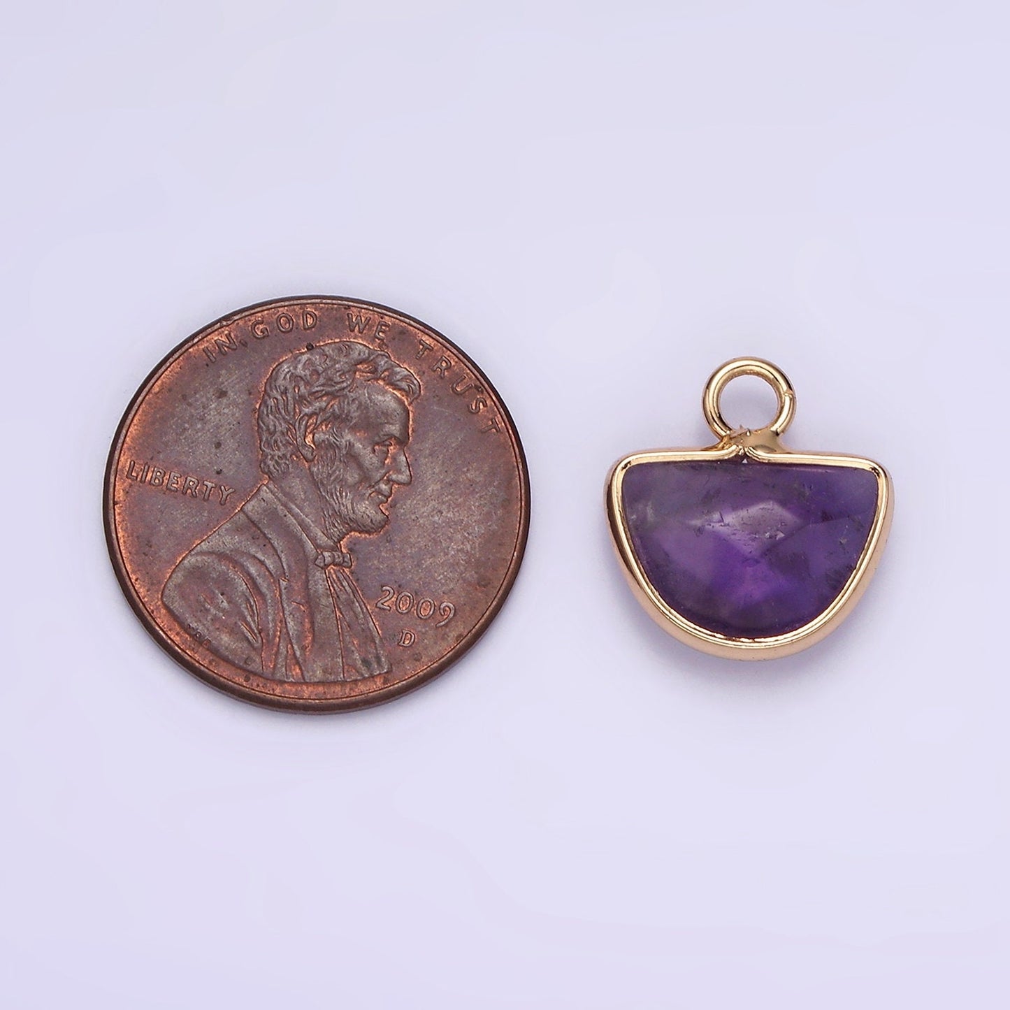 Natural Gemstone Half Moon Semi-Circle Charm Opal Amethyst Rose Quartz Semi-Precious Gemstones N1723 N1724 N1725