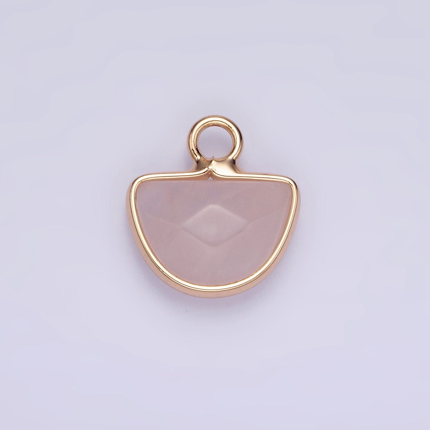 Natural Gemstone Half Moon Semi-Circle Charm Opal Amethyst Rose Quartz Semi-Precious Gemstones N1723 N1724 N1725