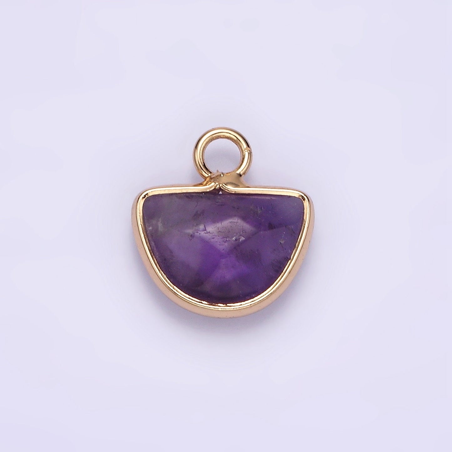 Natural Gemstone Half Moon Semi-Circle Charm Opal Amethyst Rose Quartz Semi-Precious Gemstones N1723 N1724 N1725