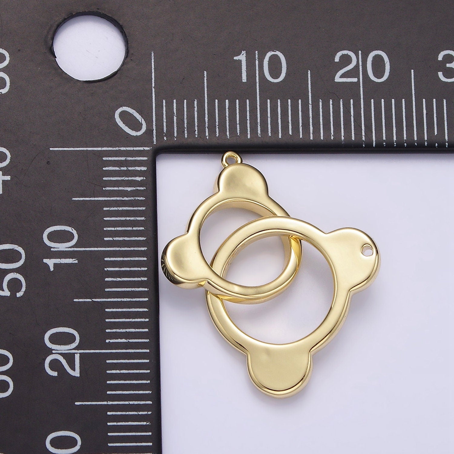 Gold Filled Double Open Bear Animal Ears Connector G-935