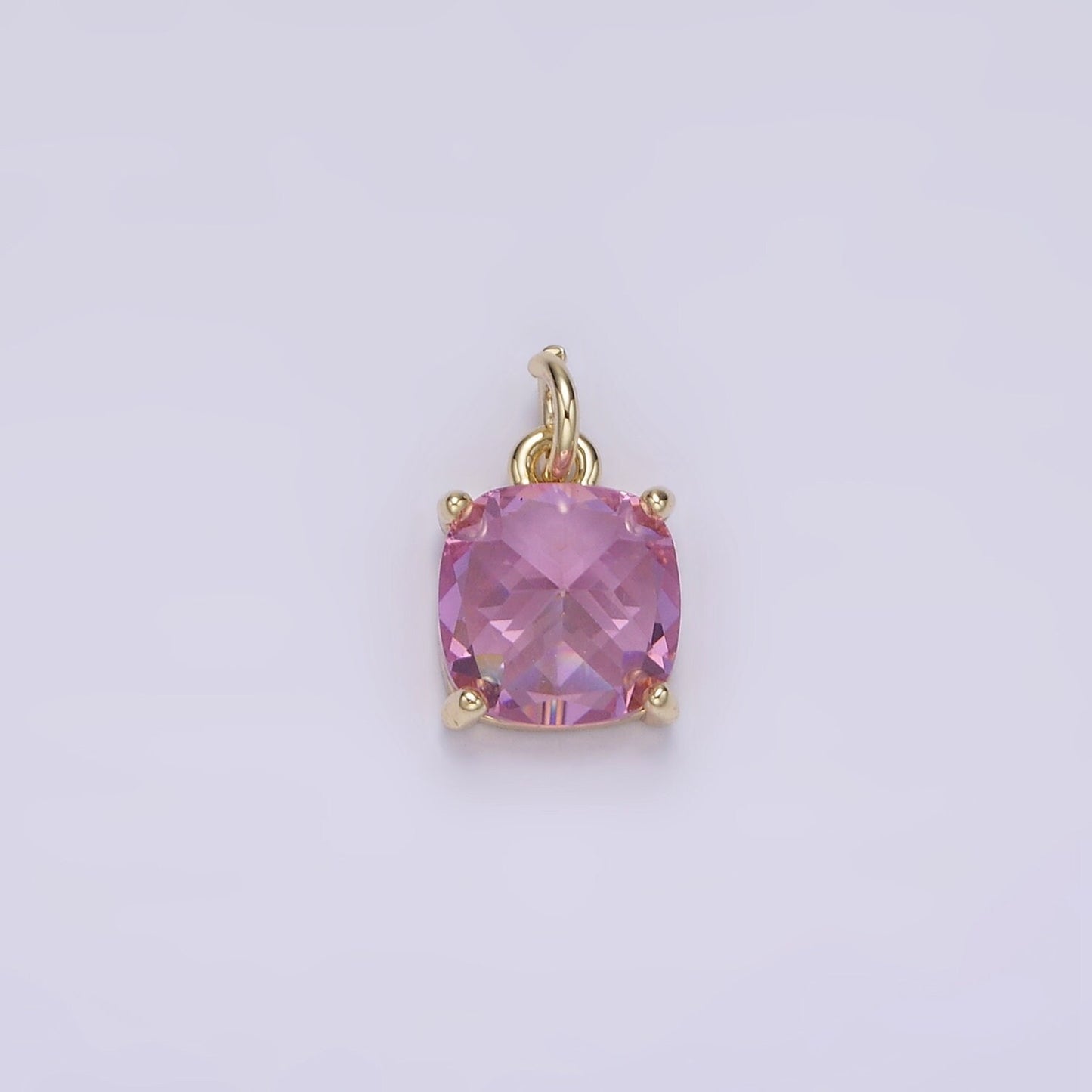 Clear Zirconia Cubic Pave 14K Gold Filled Charm, CZ Pendant Square Cubic Mini Pendant, Dainty Bracelet Earring Necklace Charm AG319