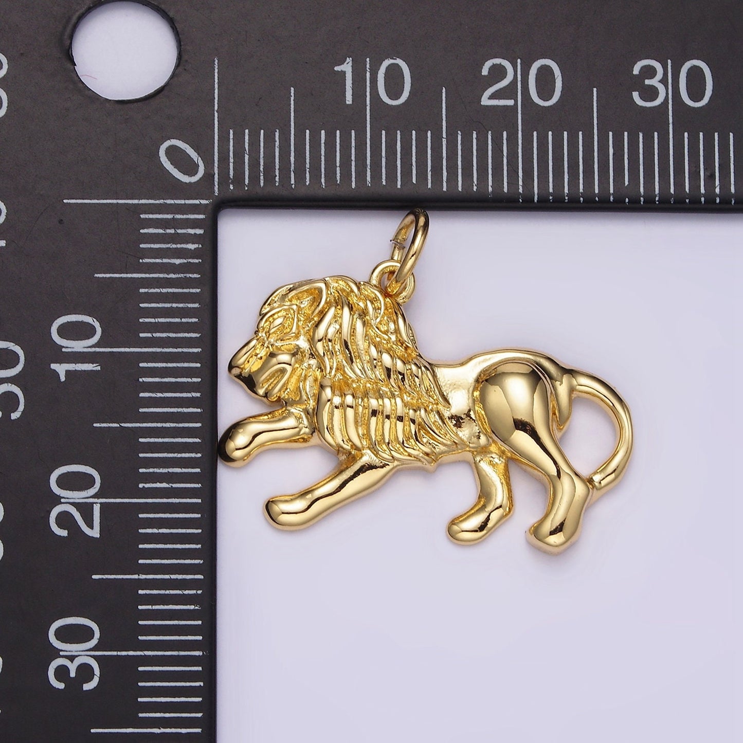 14K Gold Filled 24mm Lion Animal Minimalist Charm Leo Zodiac Sign | N1527