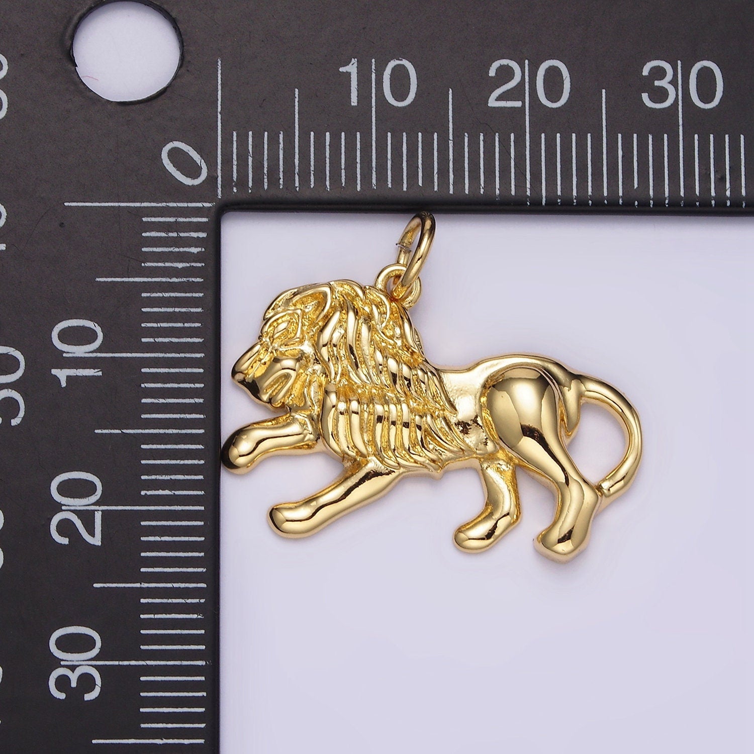 14K Gold Filled 24mm Lion Animal Minimalist Charm Leo Zodiac Sign | N1527