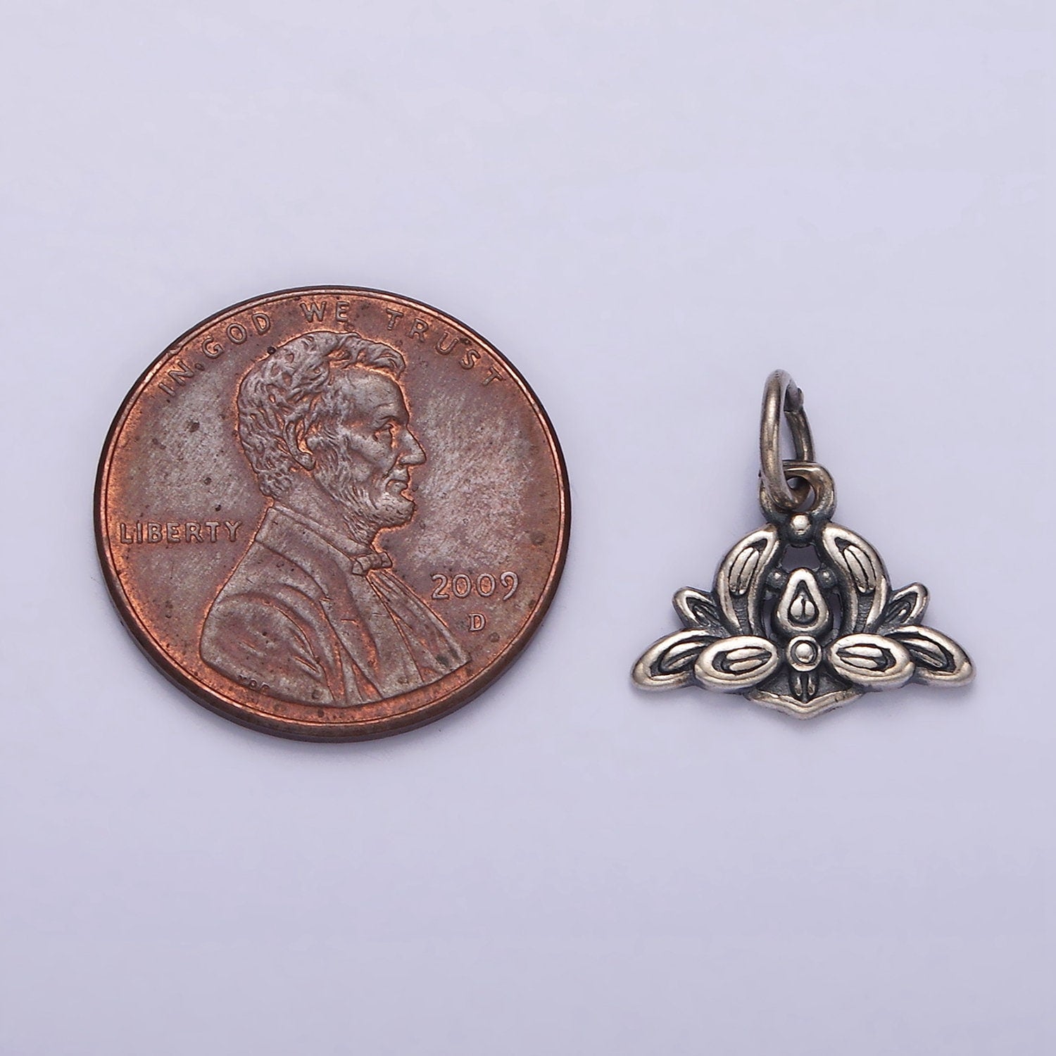 Sterling Silver S925 Flower Leaf Nature Arrangement Charm | SL-380