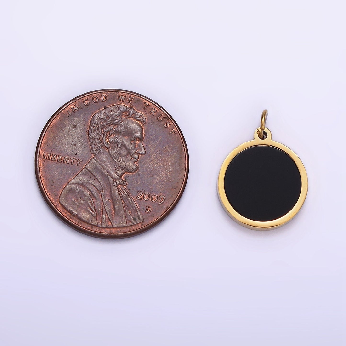 Stainless Steel 10mm Black Bezel Minimalist Charm for Men Jewelry Unisex Pendant for Necklace Bracelet | P1238