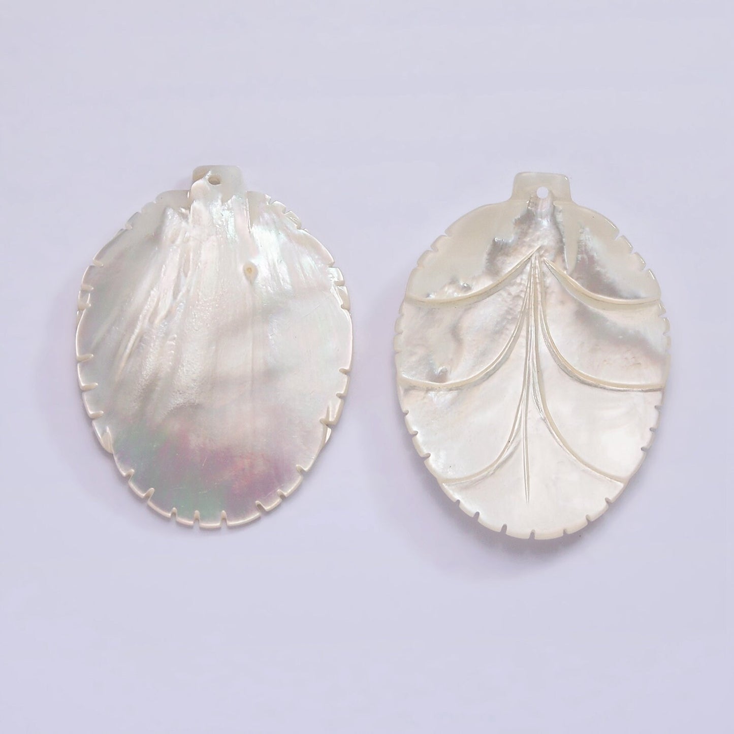 1x White Mother of Pearl Leaf Pendants MOP Leaf Charm Carved Leaf Pendants for Wedding Jewelry Necklace 30mm x 42mm