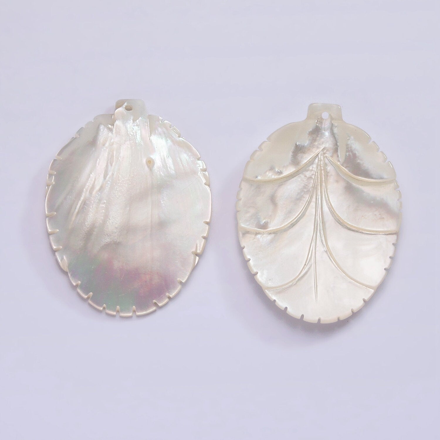 1x White Mother of Pearl Leaf Pendants MOP Leaf Charm Carved Leaf Pendants for Wedding Jewelry Necklace 30mm x 42mm