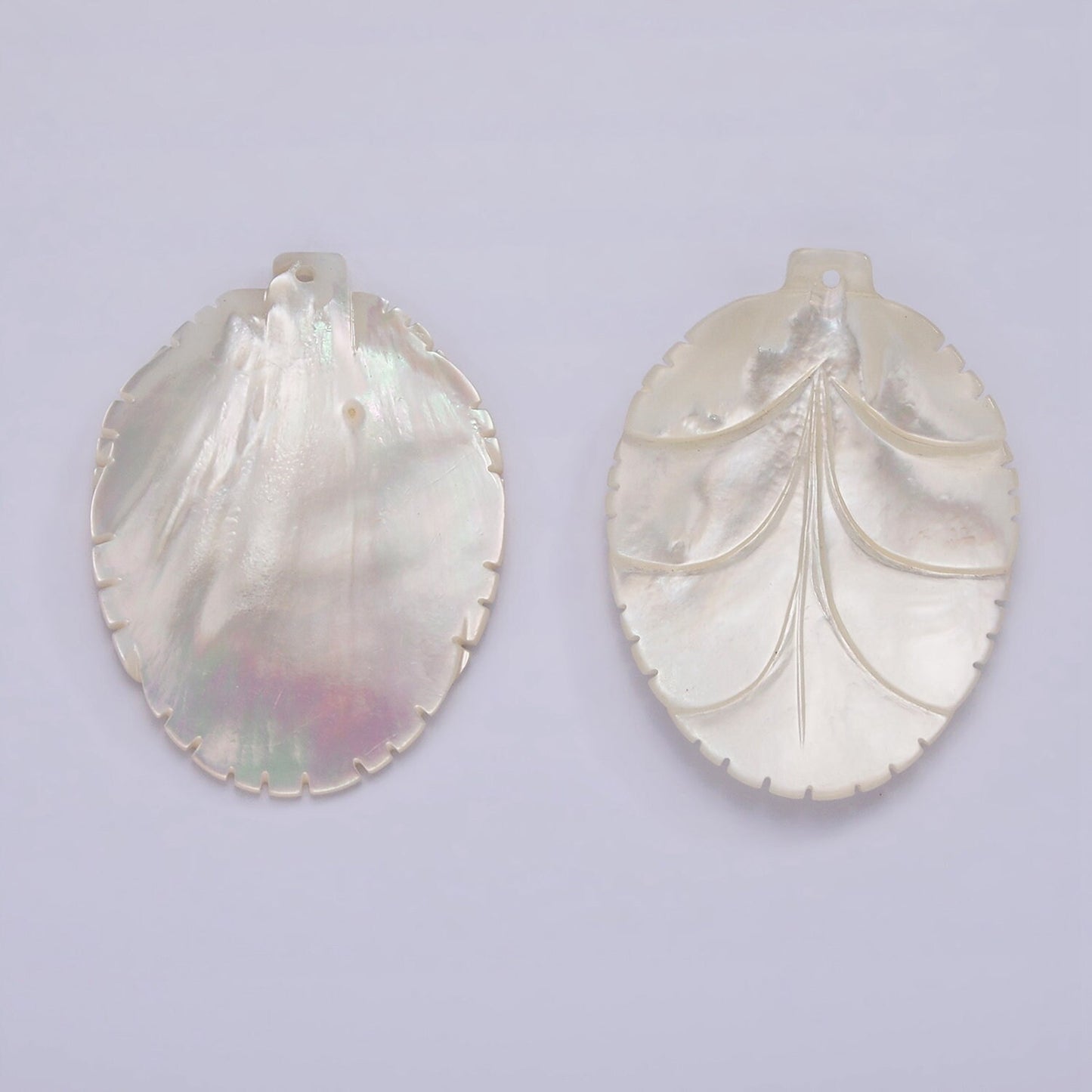1x White Mother of Pearl Leaf Pendants MOP Leaf Charm Carved Leaf Pendants for Wedding Jewelry Necklace 30mm x 42mm
