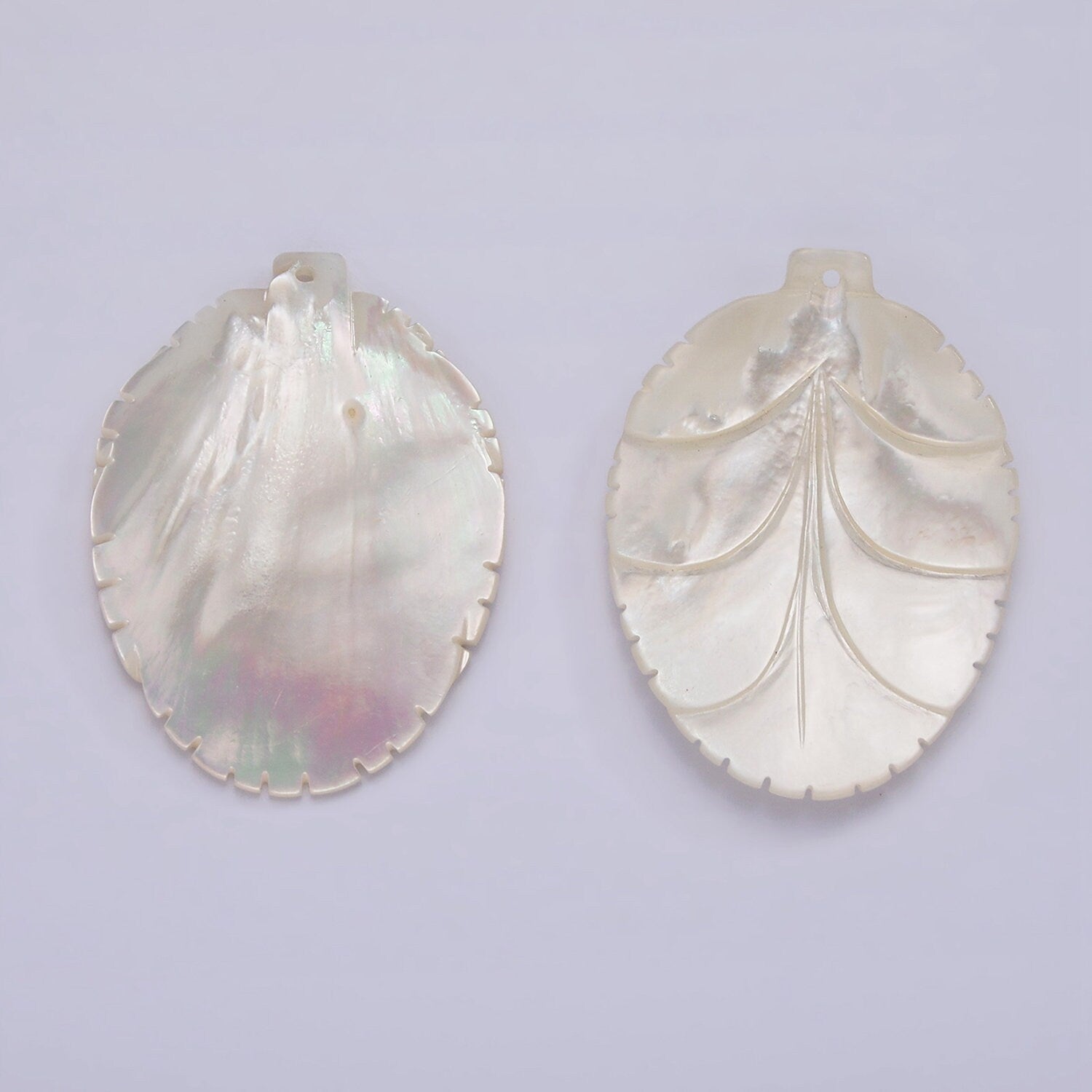 1x White Mother of Pearl Leaf Pendants MOP Leaf Charm Carved Leaf Pendants for Wedding Jewelry Necklace 30mm x 42mm