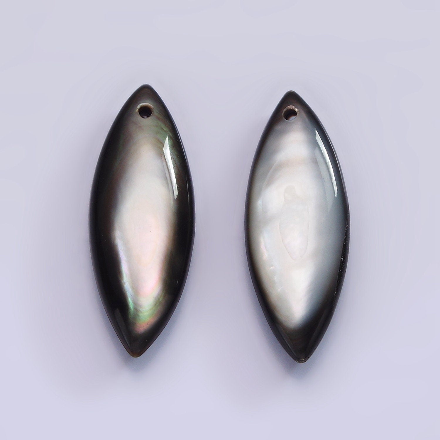 1x 30mm x 12mm drilled natural black MOP mother of pearl shell oval Surfboard beads for Beach Inspired Men Jewelry