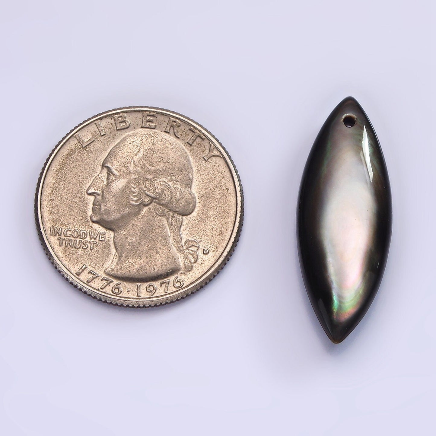 1x 30mm x 12mm drilled natural black MOP mother of pearl shell oval Surfboard beads for Beach Inspired Men Jewelry