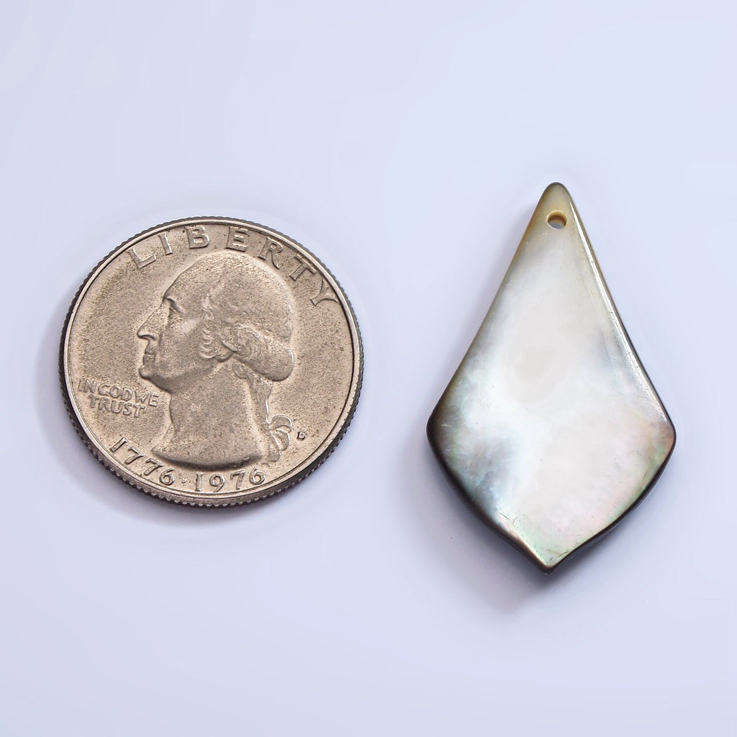 1x Natural Black lip Shell Triangle Bead Charm Abalone Shell Triangle Tie Shape Natural Shell Pendant for Necklace Earring Component