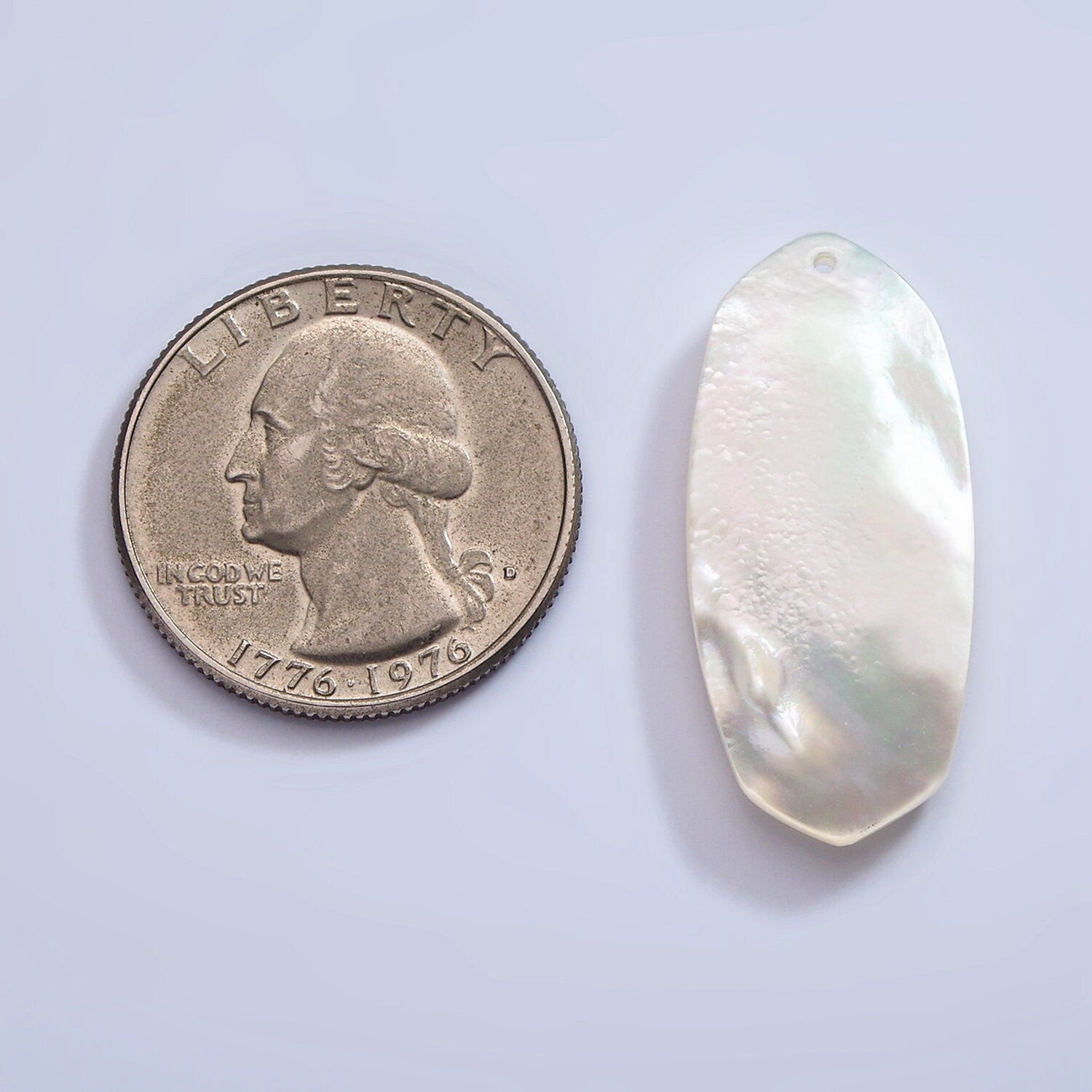1x 34mm x 20mm drilled Top natural White MOP mother of pearl shell oval bead Charm for Beach Inspired Men Women Jewelry
