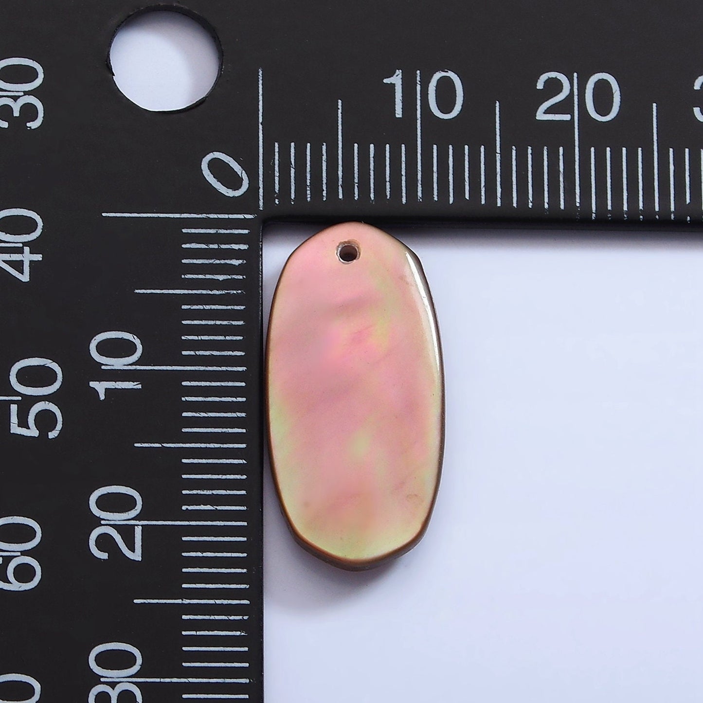 1x 22mm x 12mm drilled Top natural Rainbow Black MOP mother of pearl shell oval bead Charm for Beach Inspired Men Women Jewelry
