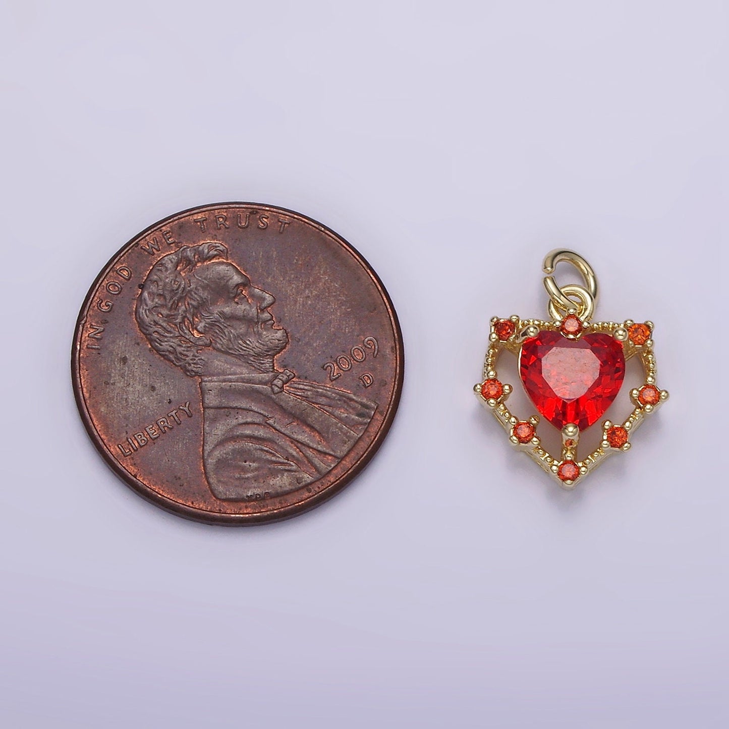 Tiny 14k Gold Filled Heart Charms, Love Pendant, Dainty Red Color Cz Heart Charm for Minimalist Bracelet Earring Necklace supply AG-207
