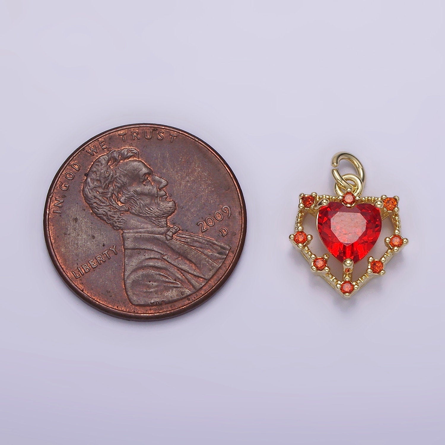 Tiny 14k Gold Filled Heart Charms, Love Pendant, Dainty Red Color Cz Heart Charm for Minimalist Bracelet Earring Necklace supply AG-207