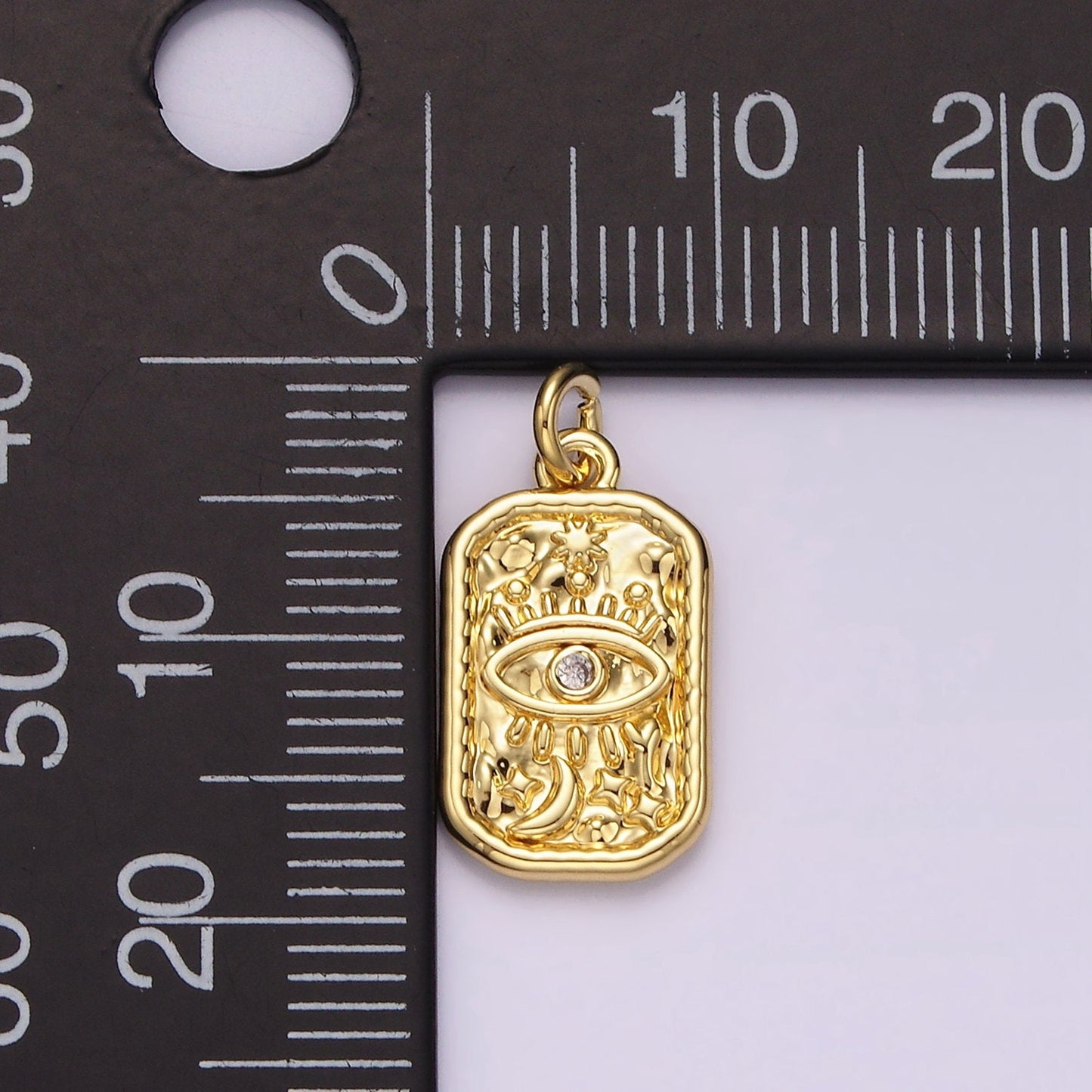Mini Evil Eye Charm Tag Pendant Gold Filled Evil Eye Charm for Bracelet Necklace Pendant Earring Supply for Jewelry Making AC781