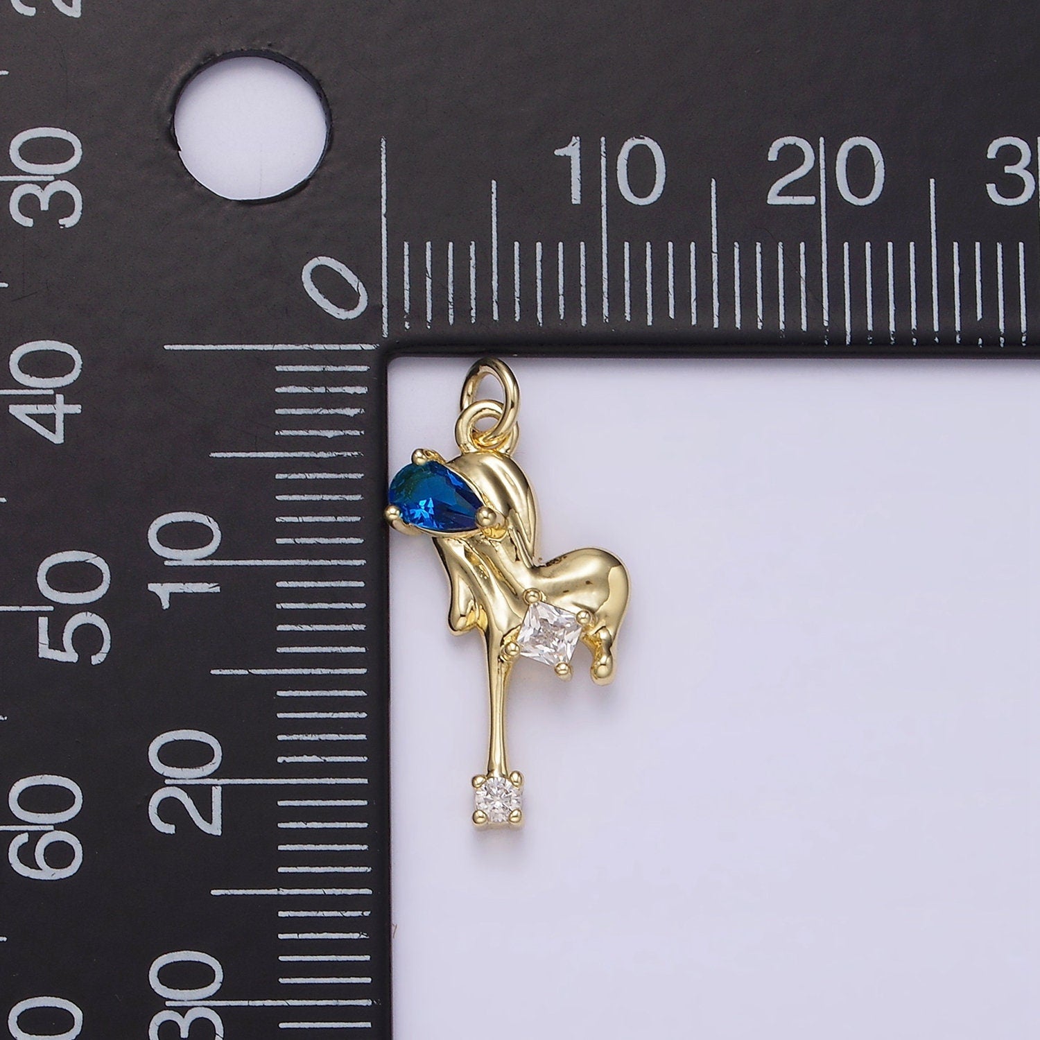 Dainty Gold Dripping Heart Pendant With Cz Stone Bloody Heart Melted Heart Charm for Necklace Bracelet Earring Supply AG-235