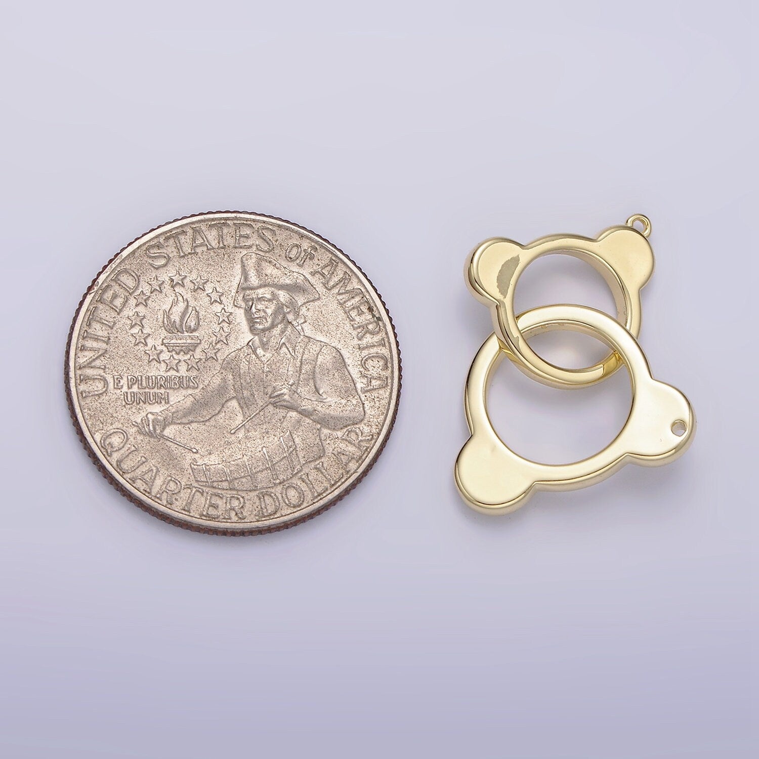 Gold Filled Double Open Bear Animal Ears Connector G-935
