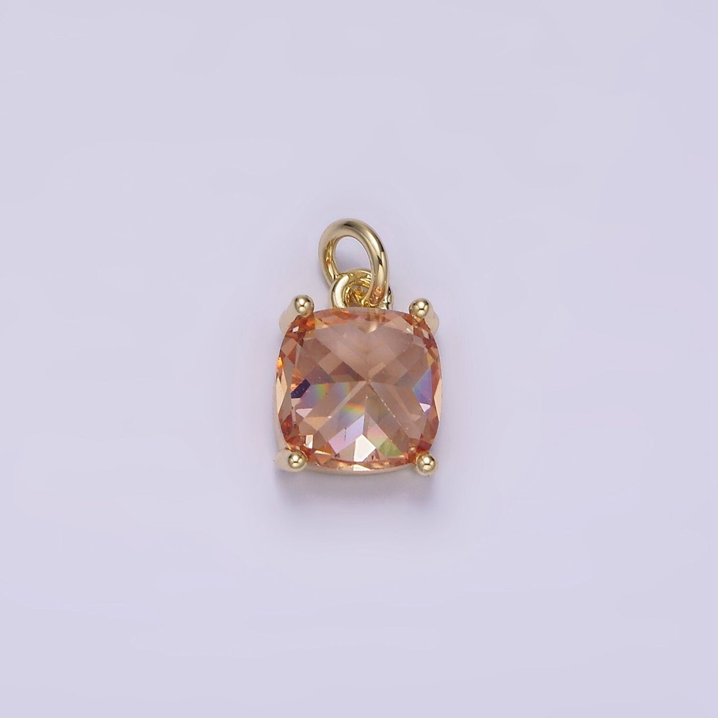 Clear Zirconia Cubic Pave 14K Gold Filled Charm, CZ Pendant Square Cubic Mini Pendant, Dainty Bracelet Earring Necklace Charm AG319