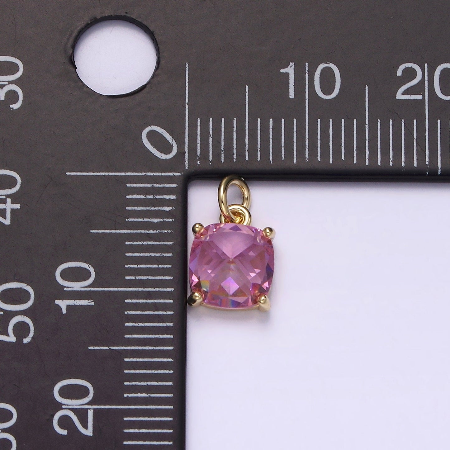 Clear Zirconia Cubic Pave 14K Gold Filled Charm, CZ Pendant Square Cubic Mini Pendant, Dainty Bracelet Earring Necklace Charm AG319