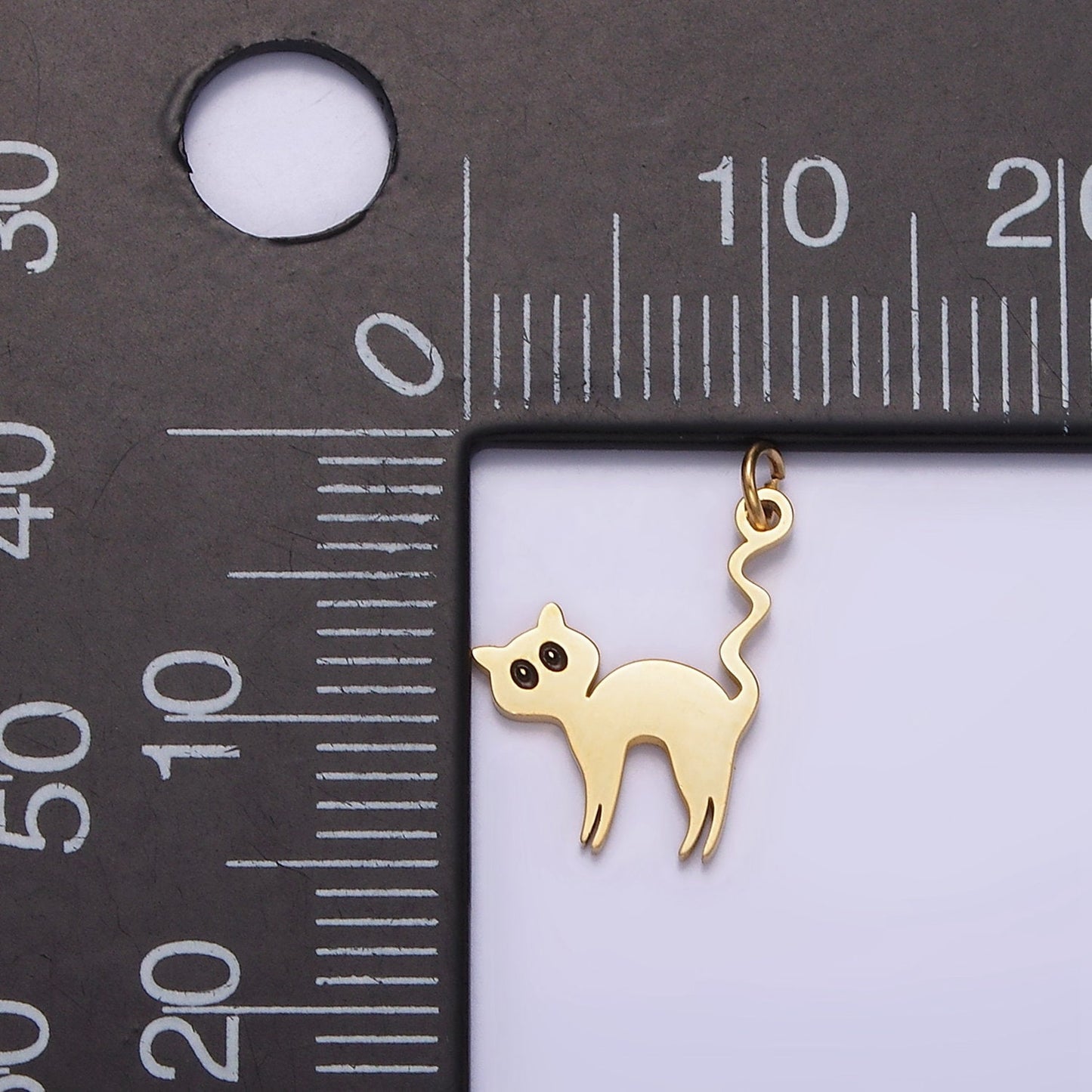 Mini Cat Charms Teeny Tiny Spooky Cute Cat Gothic Halloween Charm Jewelry Findings Witch Black Cat October Jewelry Inspired P1232