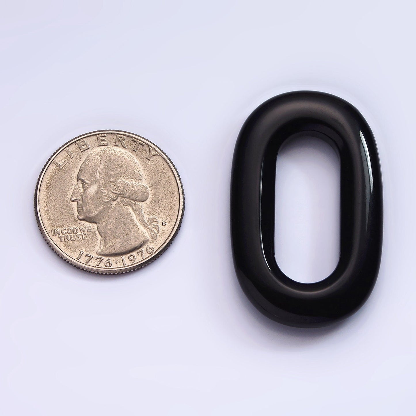 Onyx Natural Oval Open Stone Beads Black Gemstone Oblong Oval Findings 40mm x 25mm Jewelry Supply Z546