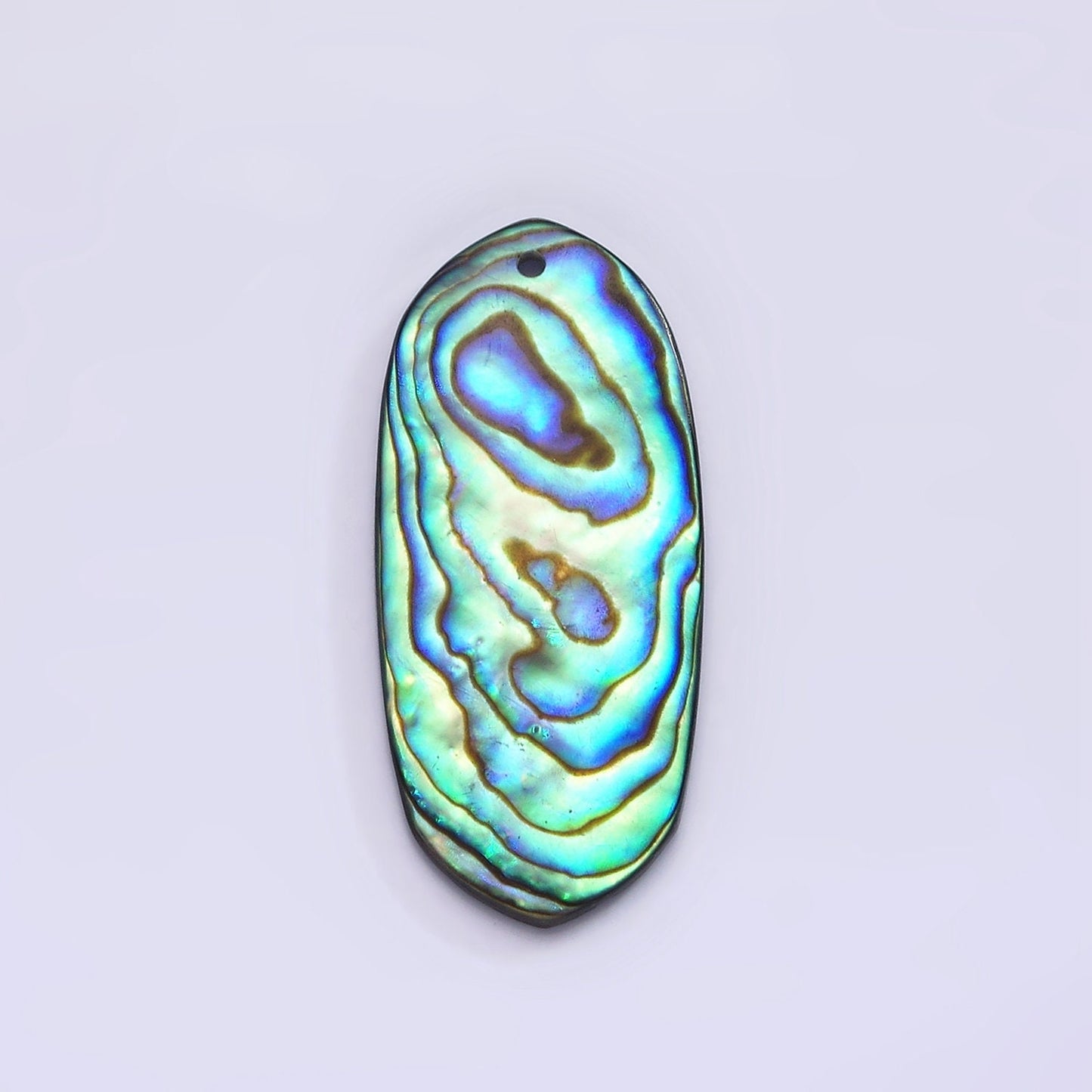 1x Abalone Shell Oval Swirl Pendants, Green Hue Abalone Surfer board Charm Wave Beach Inspired for Necklace Earring Supply 32x14 mm size