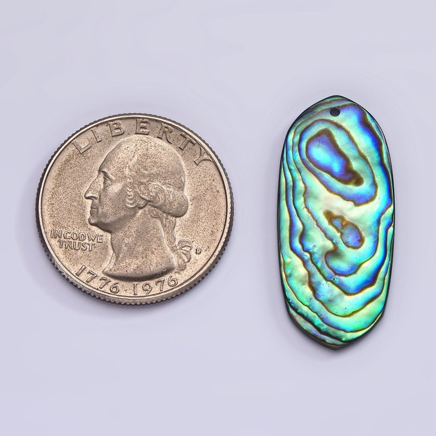 1x Abalone Shell Oval Swirl Pendants, Green Hue Abalone Surfer board Charm Wave Beach Inspired for Necklace Earring Supply 32x14 mm size