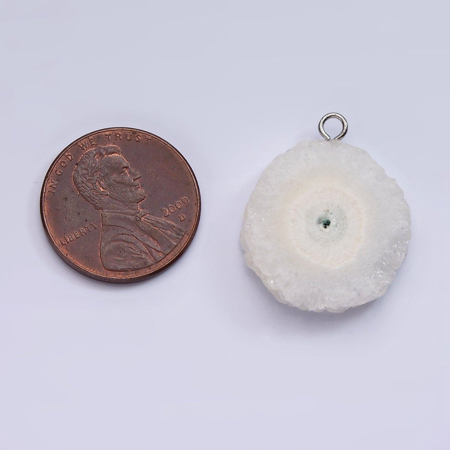Natural DRUZY Round Charm Beads 24.1 x 20.1 mm Silver Gemstone Charm for Dangle Necklace Earring AC792