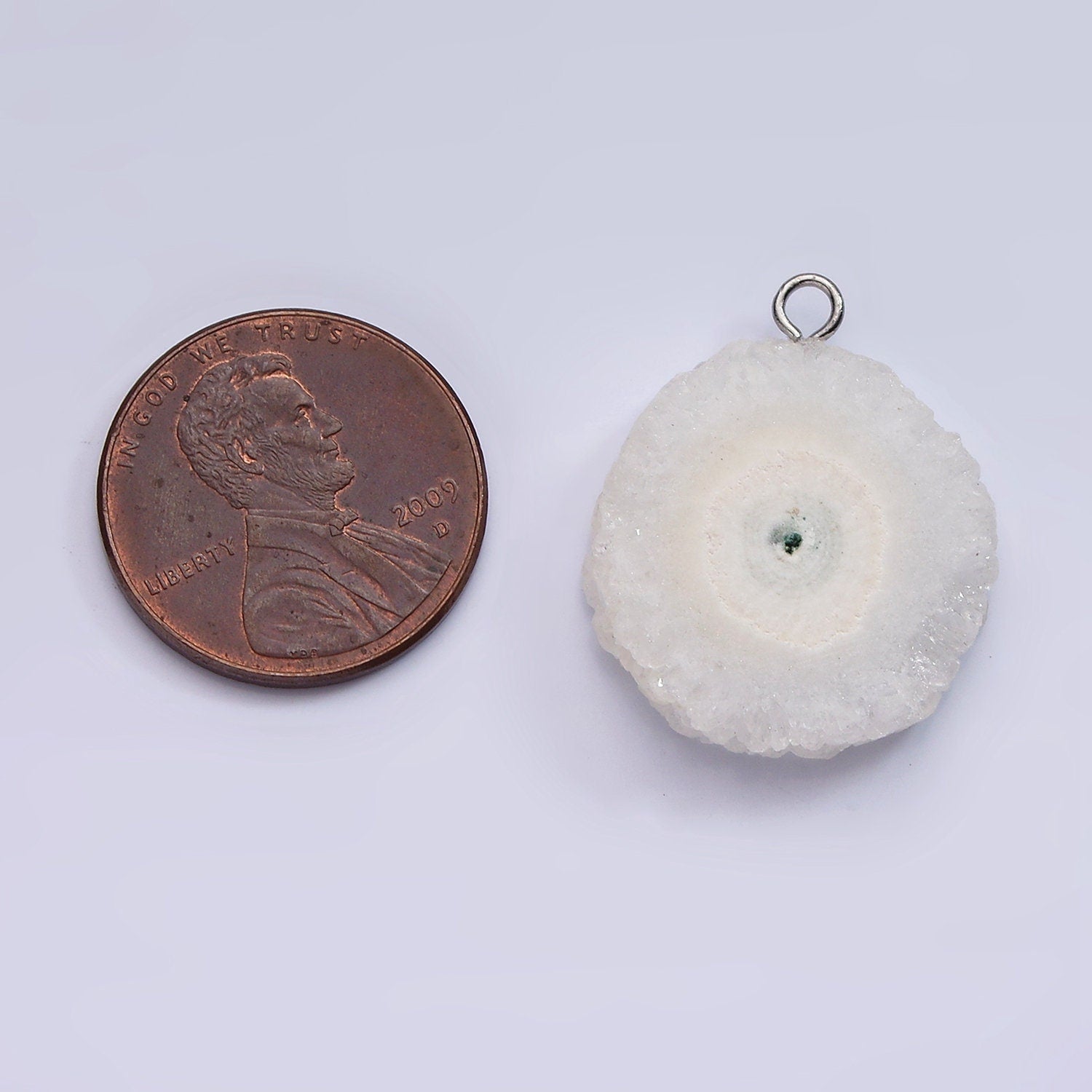 Natural DRUZY Round Charm Beads 24.1 x 20.1 mm Silver Gemstone Charm for Dangle Necklace Earring AC792