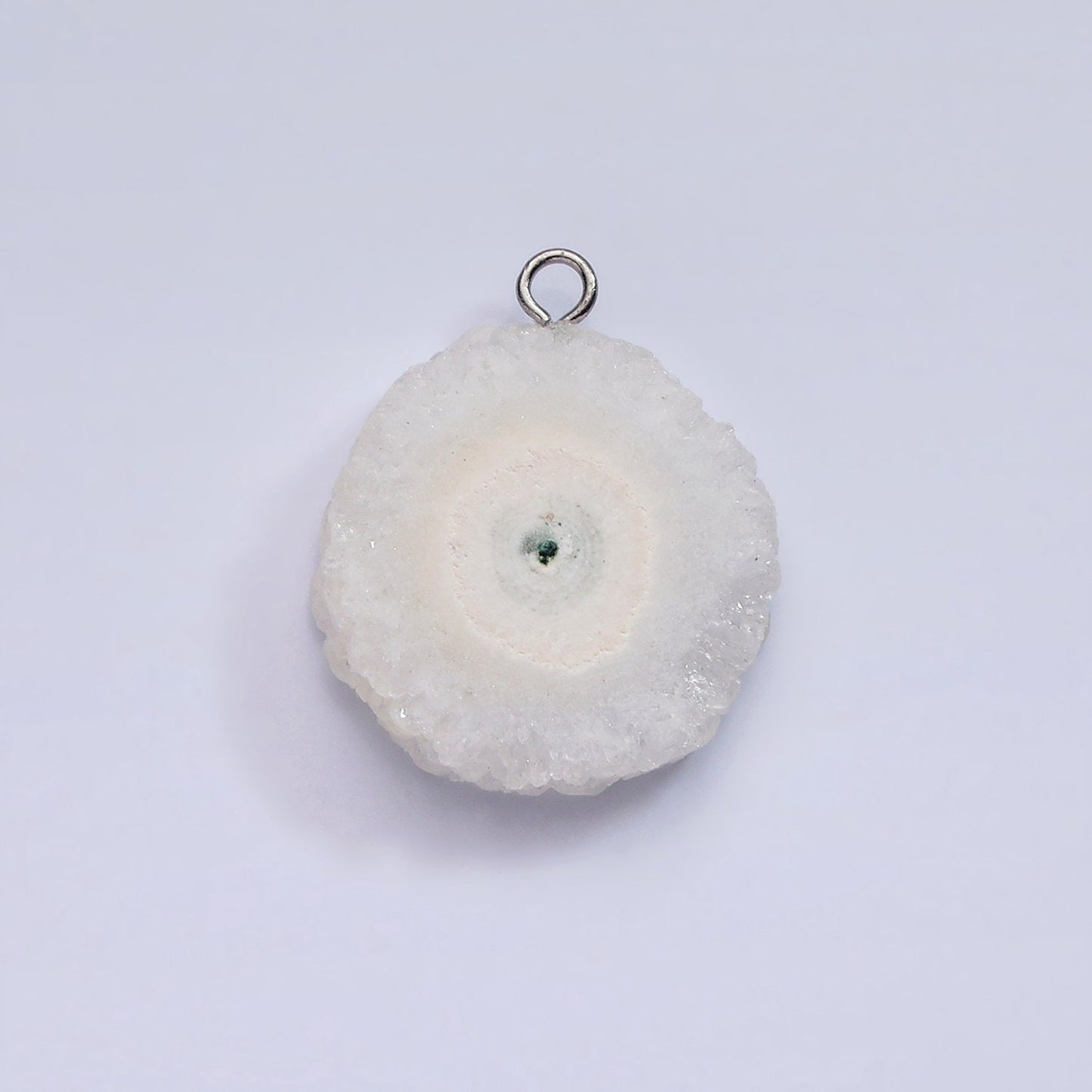 Natural DRUZY Round Charm Beads 24.1 x 20.1 mm Silver Gemstone Charm for Dangle Necklace Earring AC792