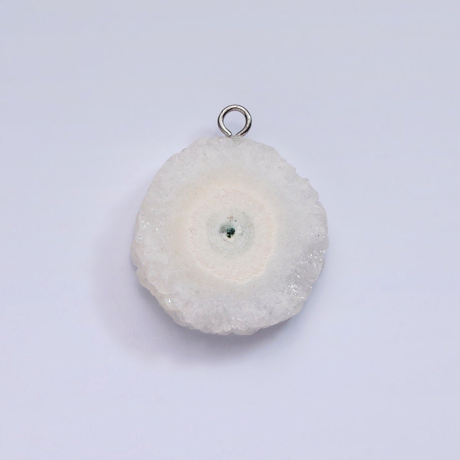 Natural DRUZY Round Charm Beads 24.1 x 20.1 mm Silver Gemstone Charm for Dangle Necklace Earring AC792