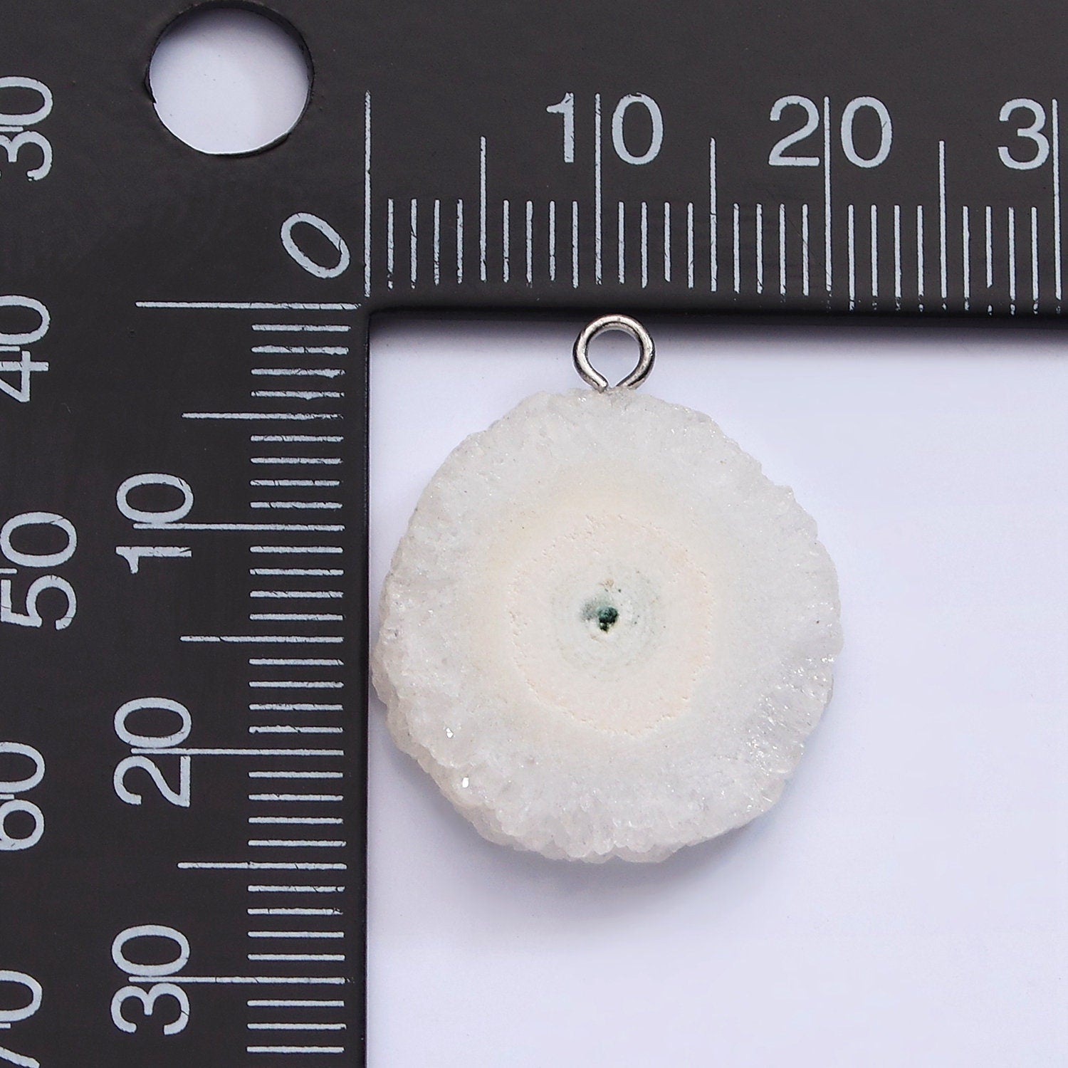 Natural DRUZY Round Charm Beads 24.1 x 20.1 mm Silver Gemstone Charm for Dangle Necklace Earring AC792
