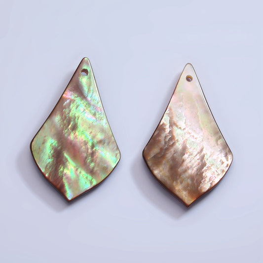 1x Natural Tie Black Abalone shell Triangle disc pendant for Mermaid Beach Under the Sea Jewelry Inspired One of a Kind