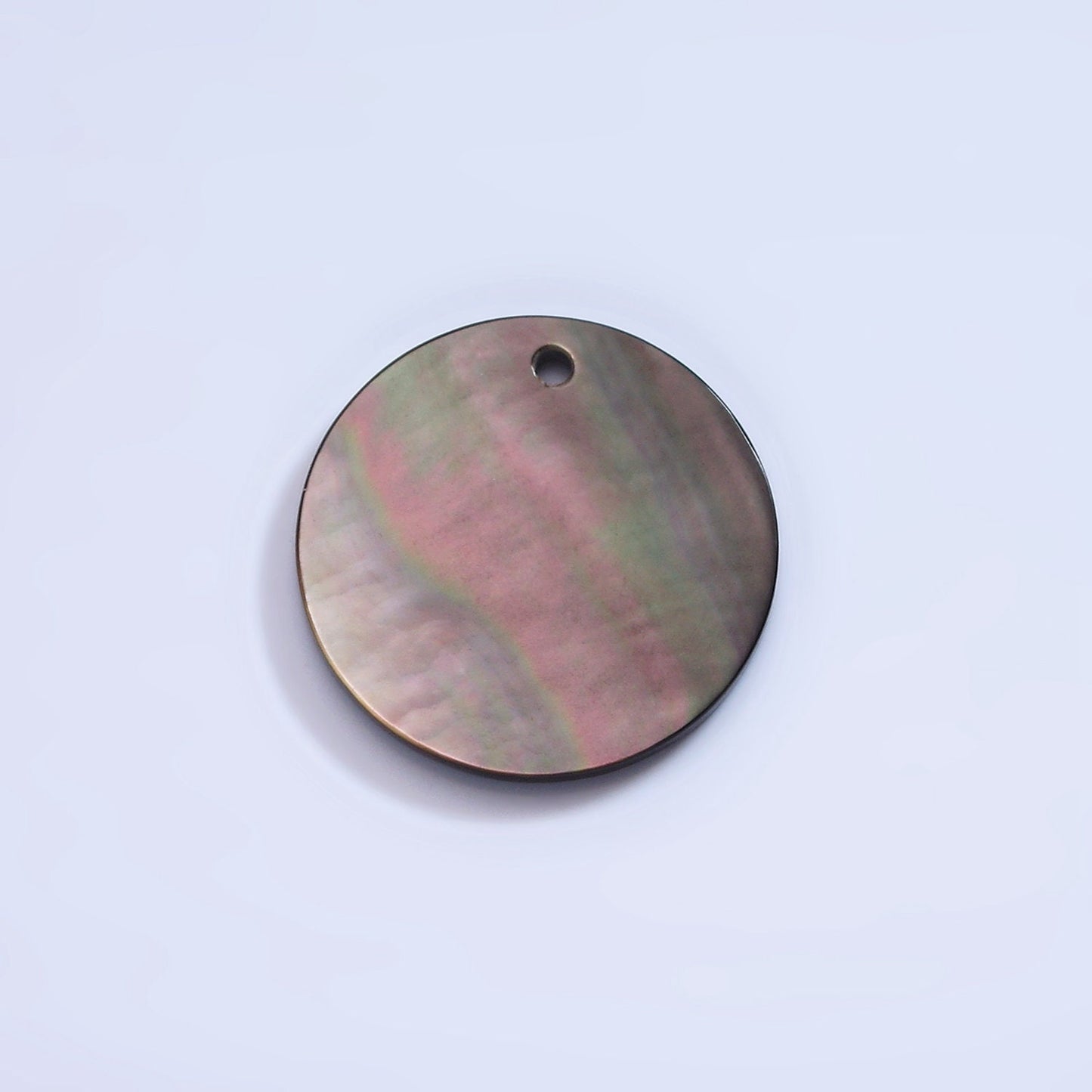 1x Natural black MOP mother of pearl shell round disc pendant Beach Mermaid Under The Sea Jewelry Inispired 20mm