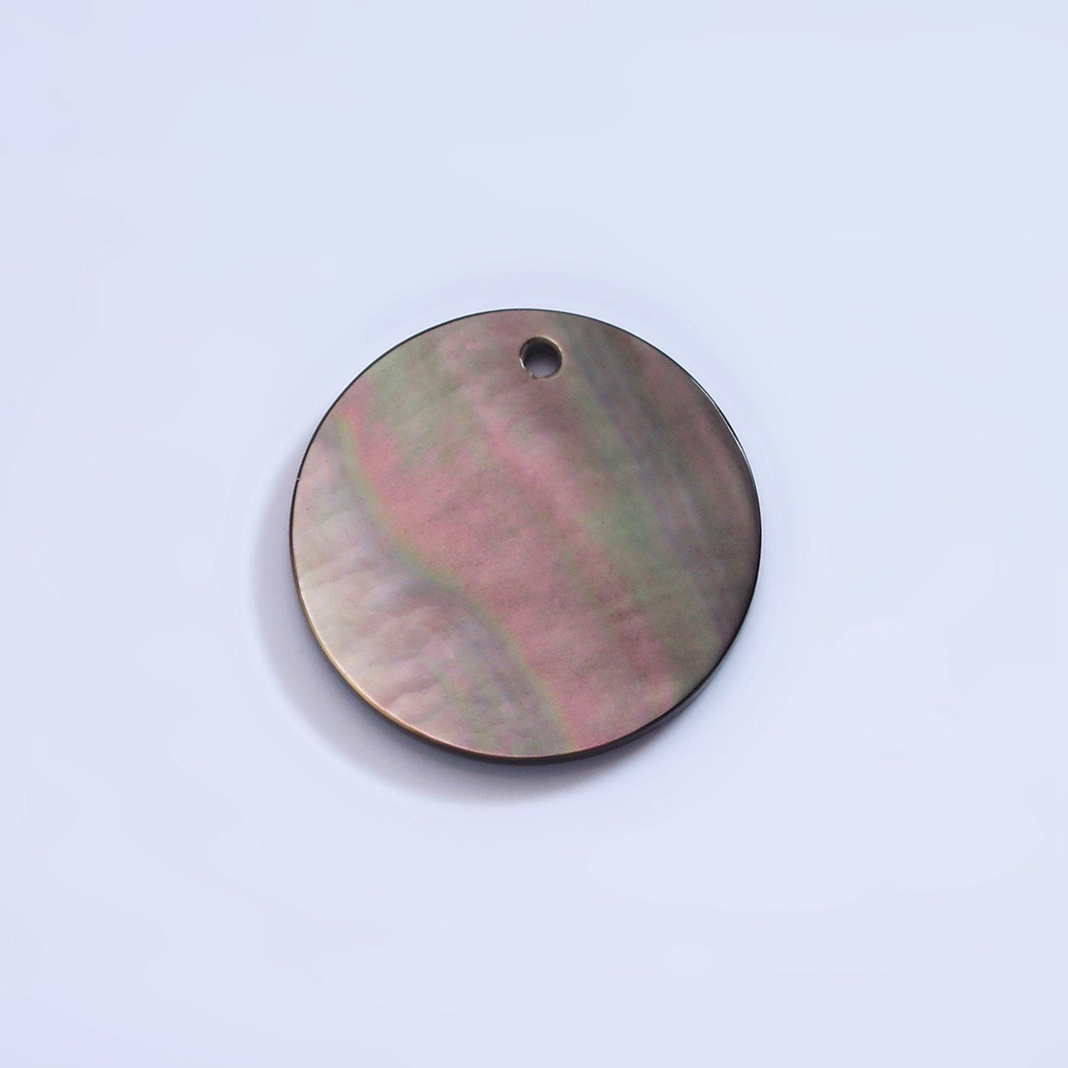 1x Natural black MOP mother of pearl shell round disc pendant Beach Mermaid Under The Sea Jewelry Inispired 20mm