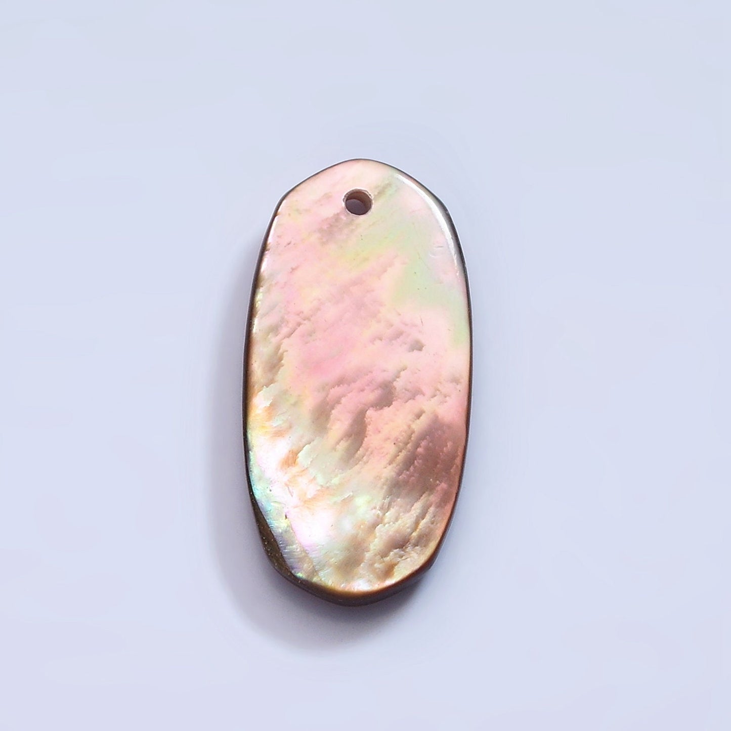 1x 22mm x 12mm drilled Top natural Rainbow Black MOP mother of pearl shell oval bead Charm for Beach Inspired Men Women Jewelry