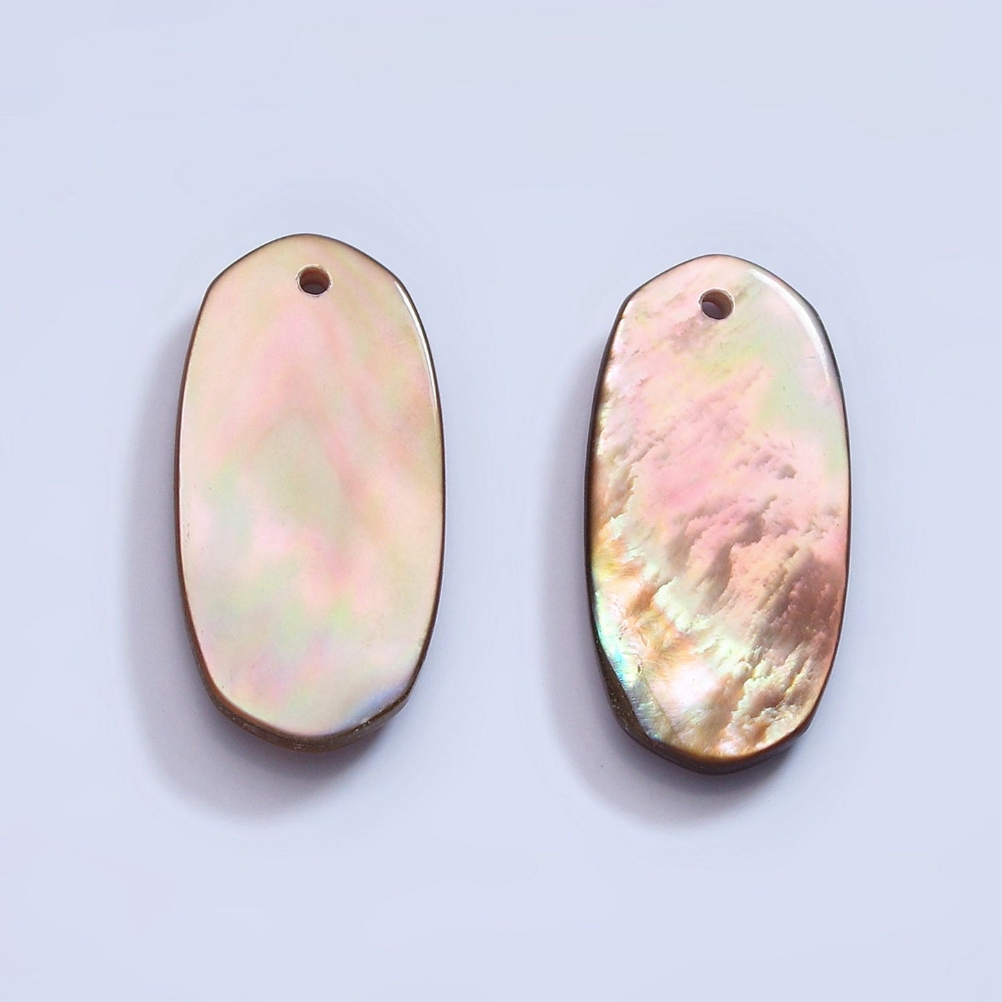 1x 22mm x 12mm drilled Top natural Rainbow Black MOP mother of pearl shell oval bead Charm for Beach Inspired Men Women Jewelry