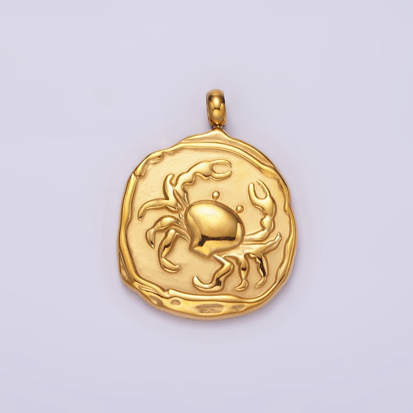 Stainless Steel Zodiac Sign Birth Month Personalized Stamped Round Charm | A1235~A1240