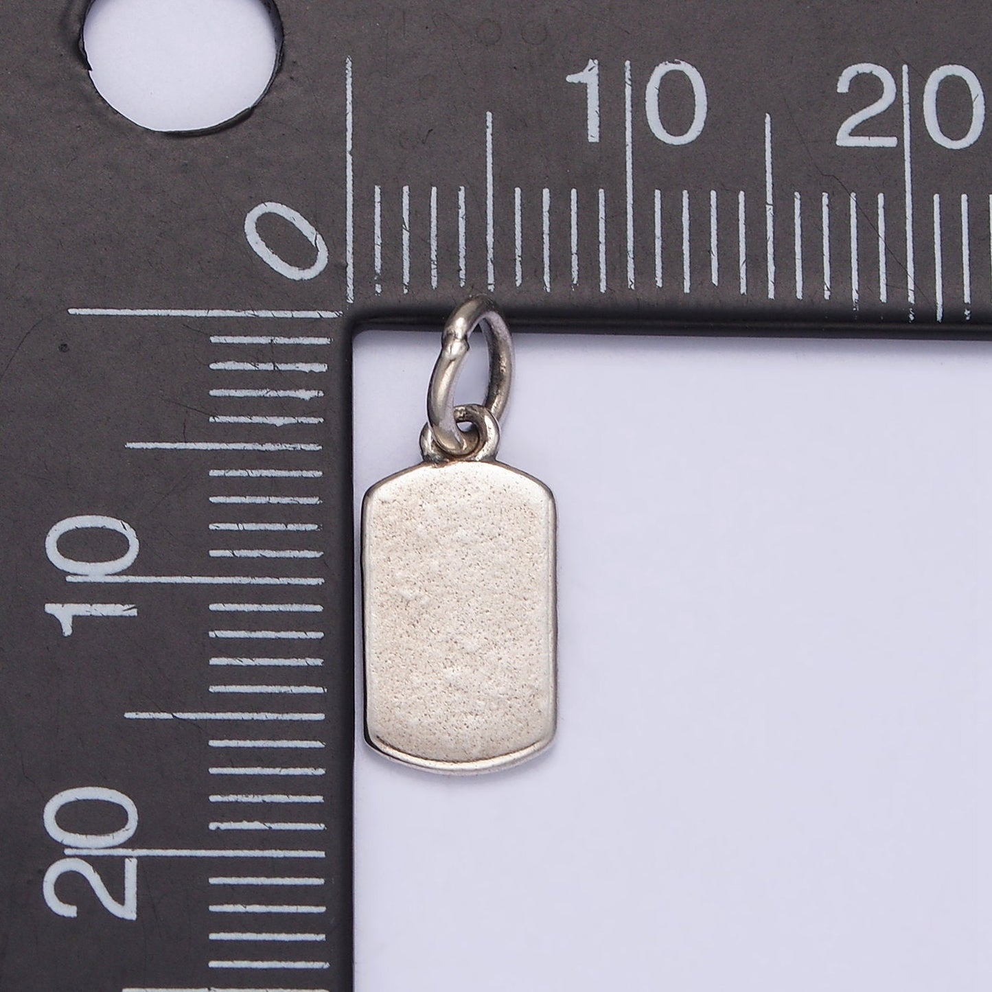 Sterling Silver Blank tag Pendant, blank tag charm, Military Army silver tag, Dog Tags 925 silver Charm Pendant Military ID SL-379