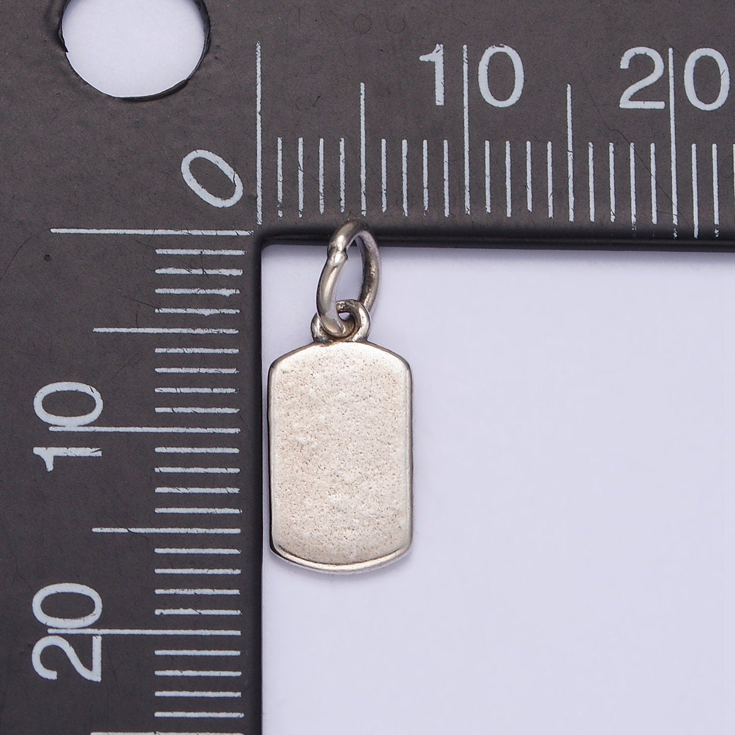 Sterling Silver Blank tag Pendant, blank tag charm, Military Army silver tag, Dog Tags 925 silver Charm Pendant Military ID SL-379