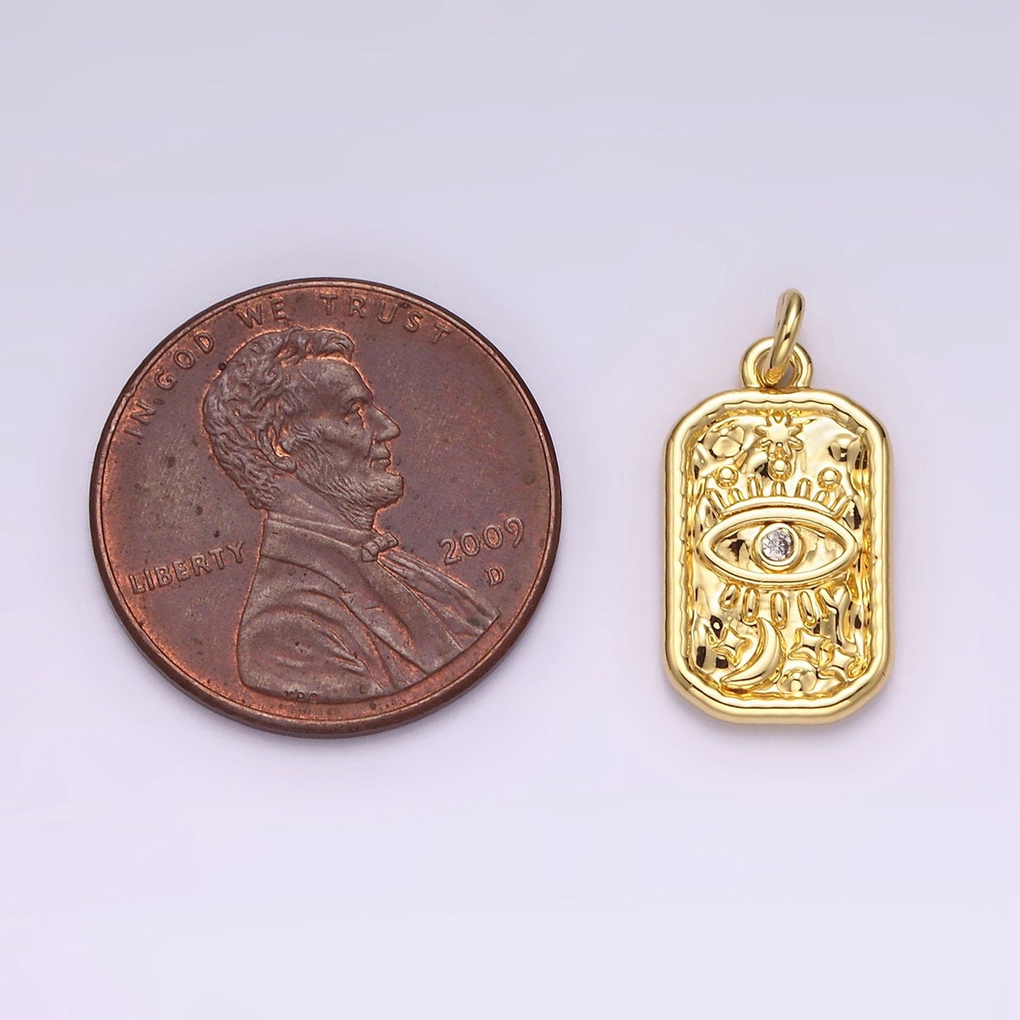 Mini Evil Eye Charm Tag Pendant Gold Filled Evil Eye Charm for Bracelet Necklace Pendant Earring Supply for Jewelry Making AC781