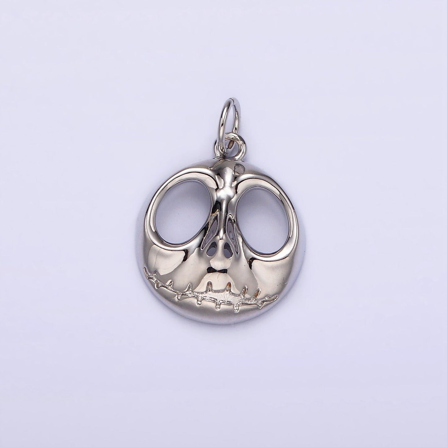 14K Gold Filled Jack Nightmare Before Christmas Open Round Charm in Gold & Silver | AG398 AG399