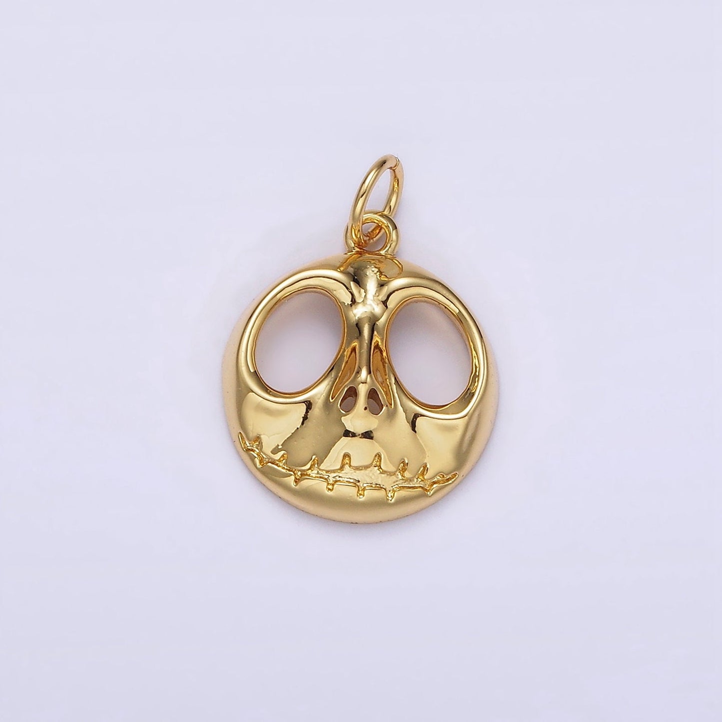 14K Gold Filled Jack Nightmare Before Christmas Open Round Charm in Gold & Silver | AG398 AG399